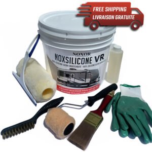 Kit complet imperméabilisation toiture roulotte VR 8x9 pieds avec membrane liquide et outils